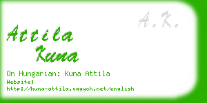 attila kuna business card